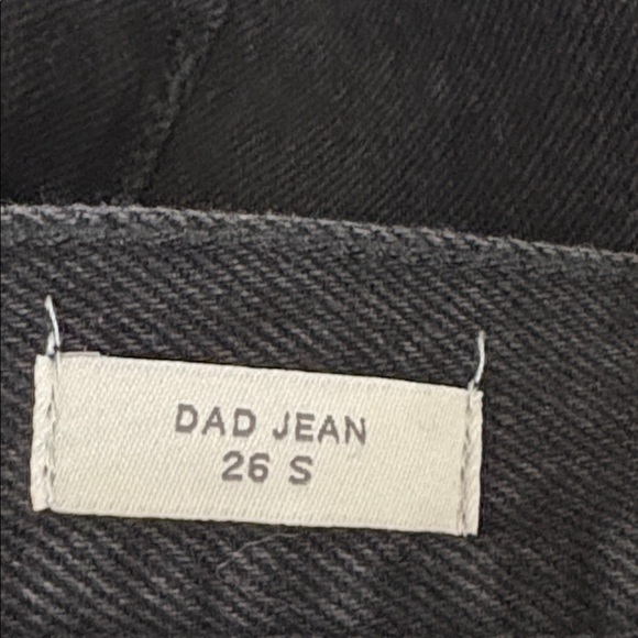 PacSun Dad Jeans 26 Short Black High Rise Straight Leg NWT Raw Hem - Picture 11 of 13